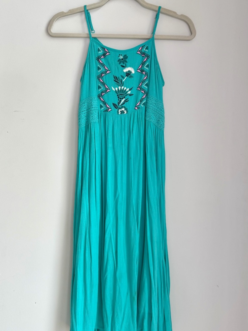 Mudd Turquoise Embroidered Girls Maxi Dress